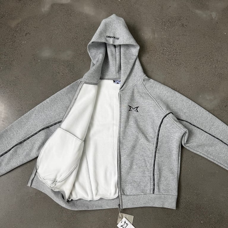 Mertra Piping Zip Hoodie Grey - 24