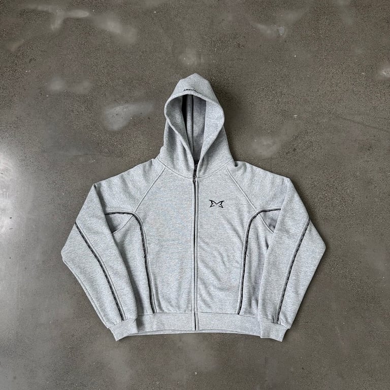 Mertra Piping Zip Hoodie Grey - 7