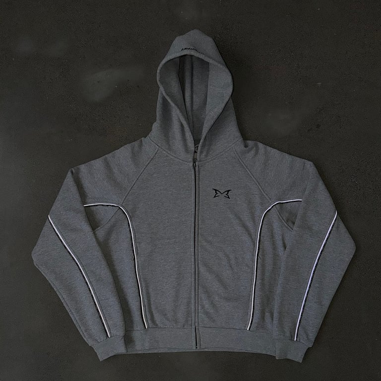 Mertra Piping Zip Hoodie Grey - 8