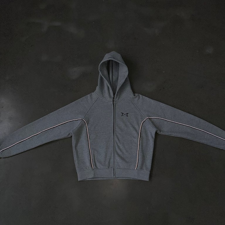 Mertra Piping Zip Hoodie Grey - 9