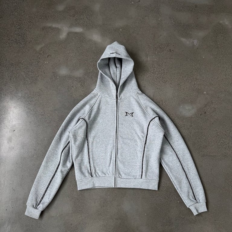 Mertra Piping Zip Hoodie Grey - 10