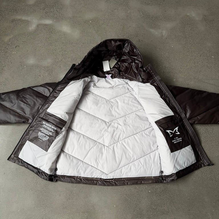 Mertra Handprint Puffer Jacket Brown - 16
