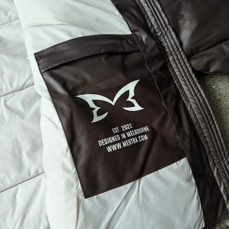 Mertra Handprint Puffer Jacket Brown - 20