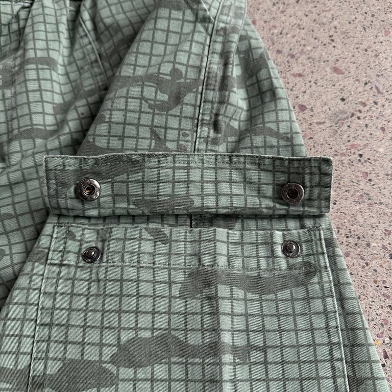 Vescartes Grid Camo Cargo Shorts Green - 19