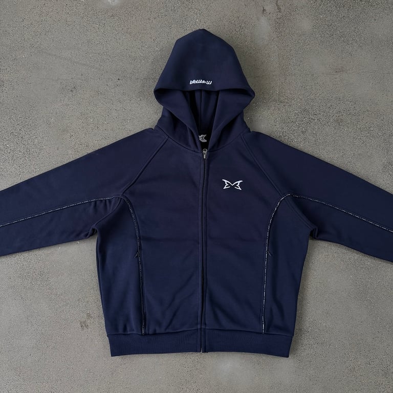 Mertra Logo Zip-Up Hoodie Navy - 6