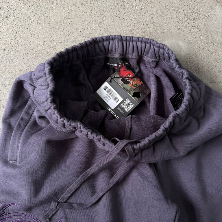 Derschutze Dragon Embroidered Sweatpants Purple - 9
