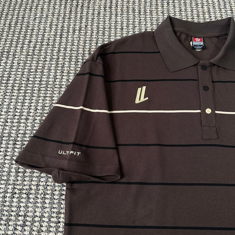 Ultralight Striped Polo Shirt Brown - 11
