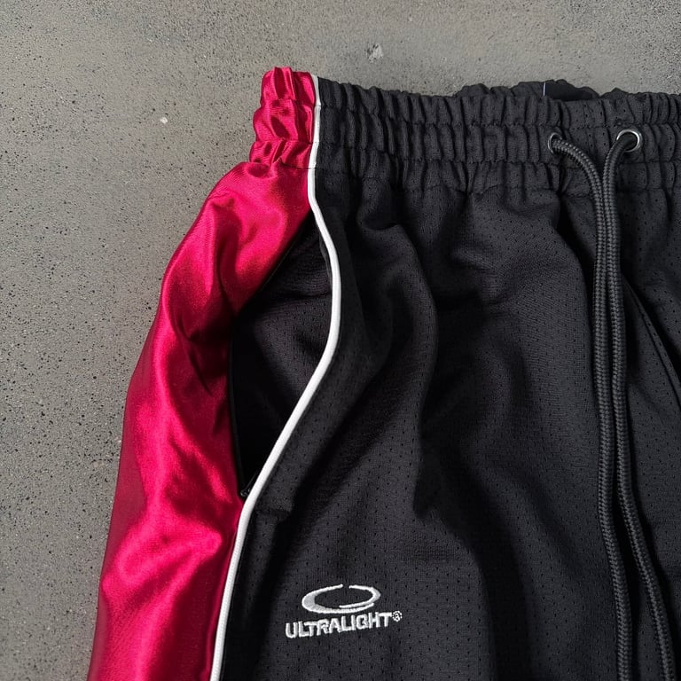 Ultralight Mesh Track Pants Black Red - 11