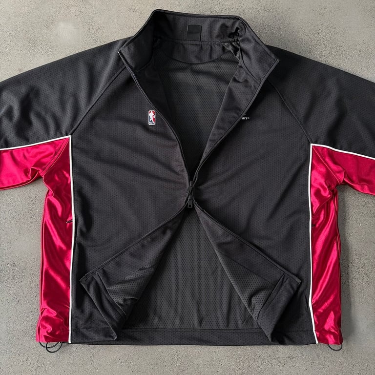 Ultralight NBA Style Track Jacket Black Red - 16