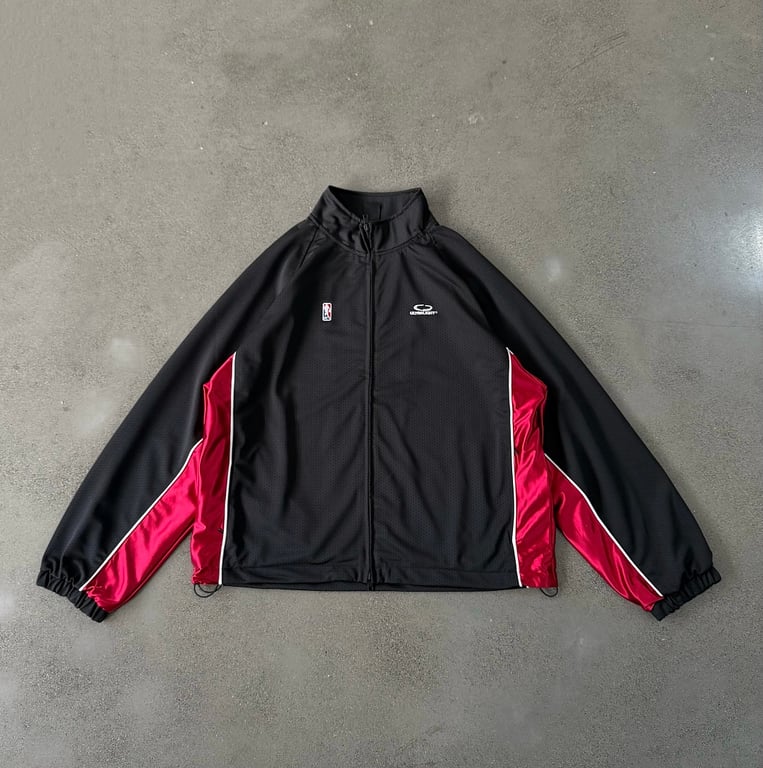 Ultralight NBA Style Track Jacket Black Red - 5