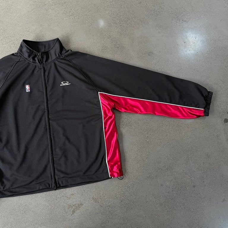 Ultralight NBA Style Track Jacket Black Red - 8