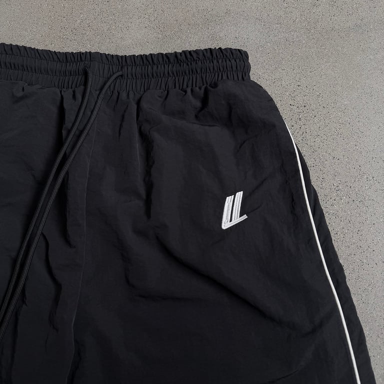 Ultralight Black Track Pants with Blue Accents - 13