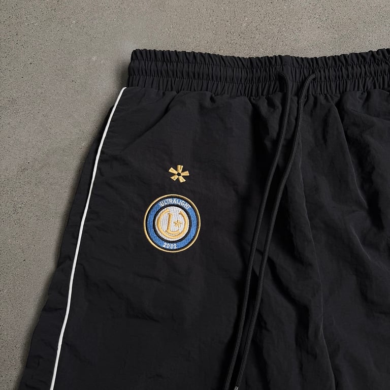 Ultralight Black Track Pants with Blue Accents - 14