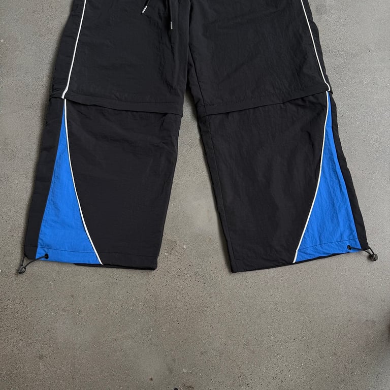 Ultralight Black Track Pants with Blue Accents - 16