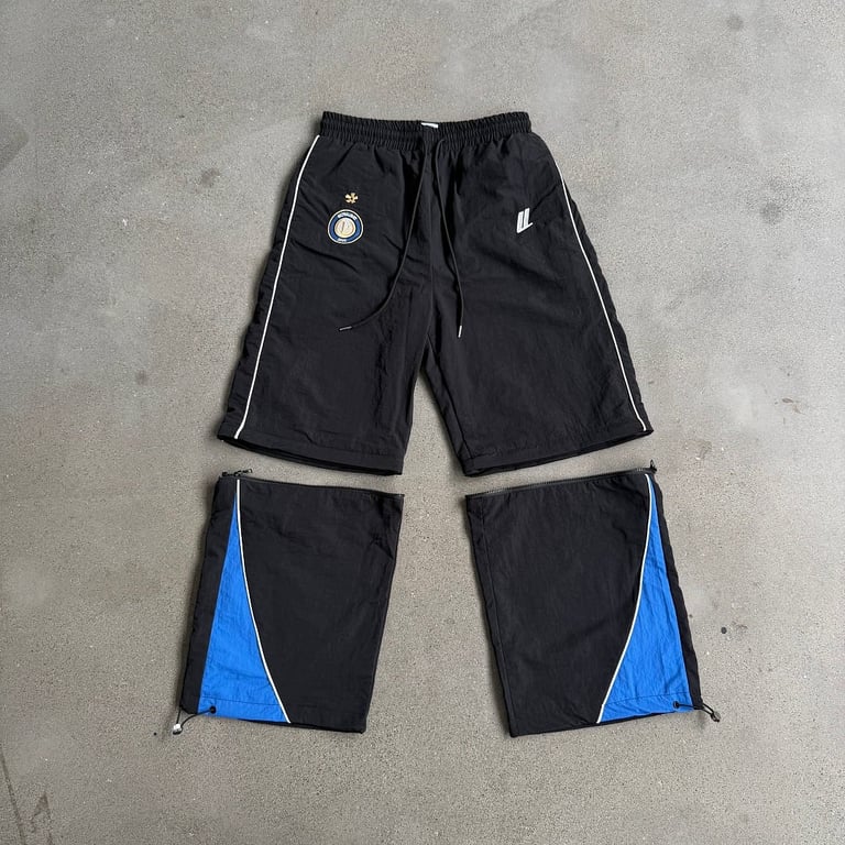 Ultralight Black Track Pants with Blue Accents - 6