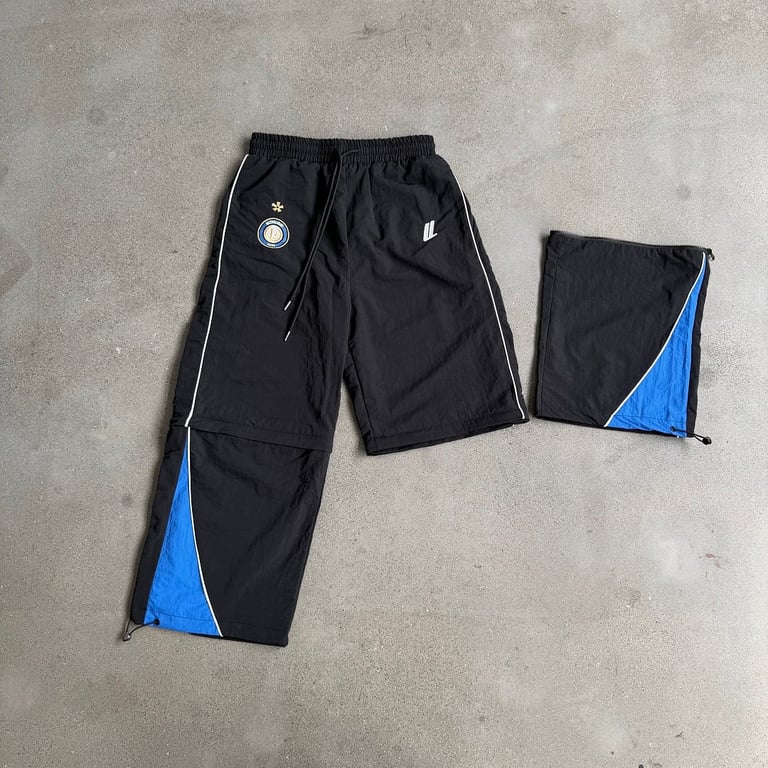 Ultralight Black Track Pants with Blue Accents - 7