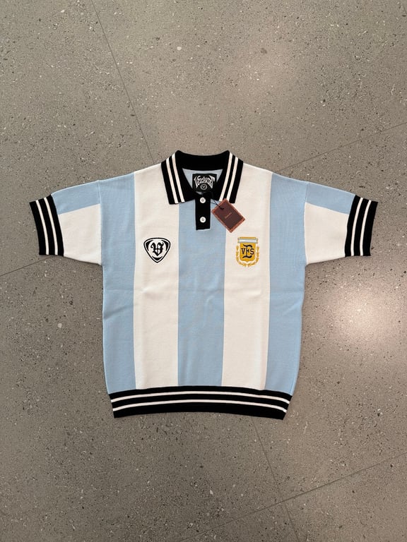 Vescartes Argentine Striped Knit Polo - 5