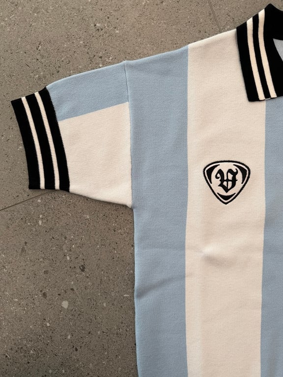 Vescartes Argentine Striped Knit Polo - 7