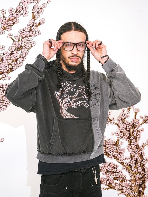 Vescartes Cherry Blossom Tree Panel Hoodie - 15