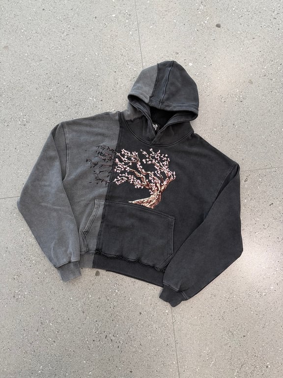 Vescartes Cherry Blossom Tree Panel Hoodie - 3