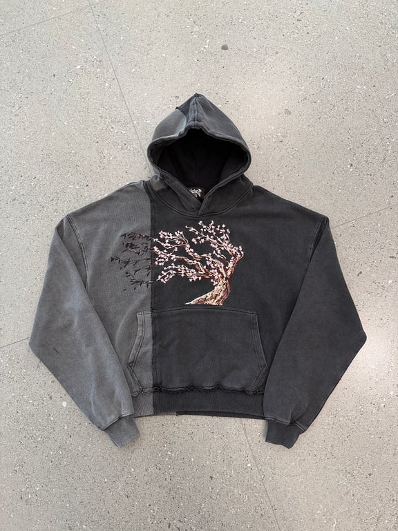 Vescartes Cherry Blossom Tree Panel Hoodie - 4