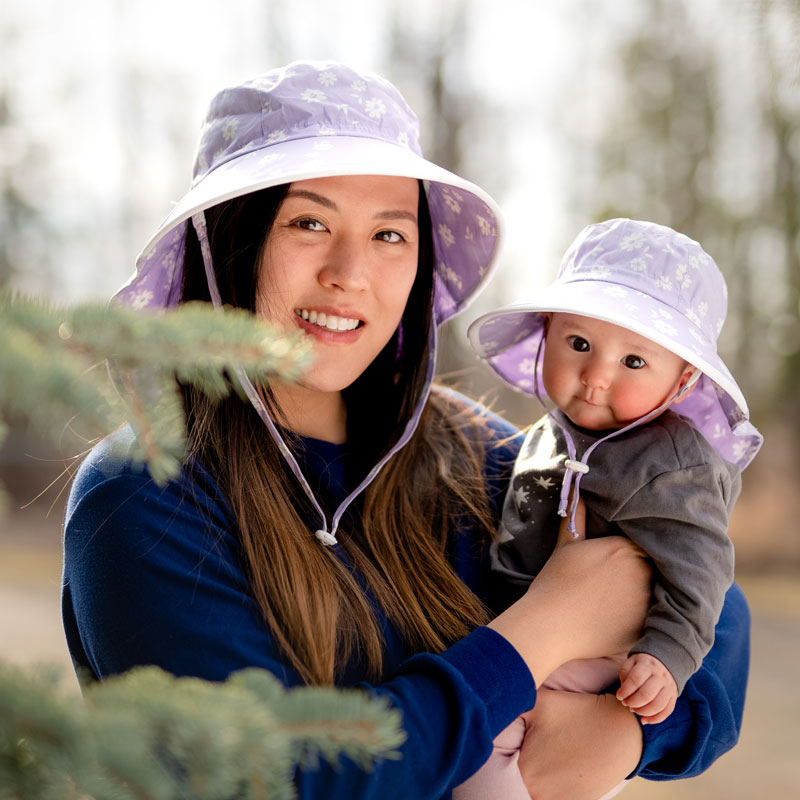 Adult Cotton Adventure Hats, Purple Daisy