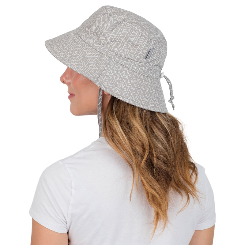 Adult Cotton Bucket Hats, Grey Herringbone