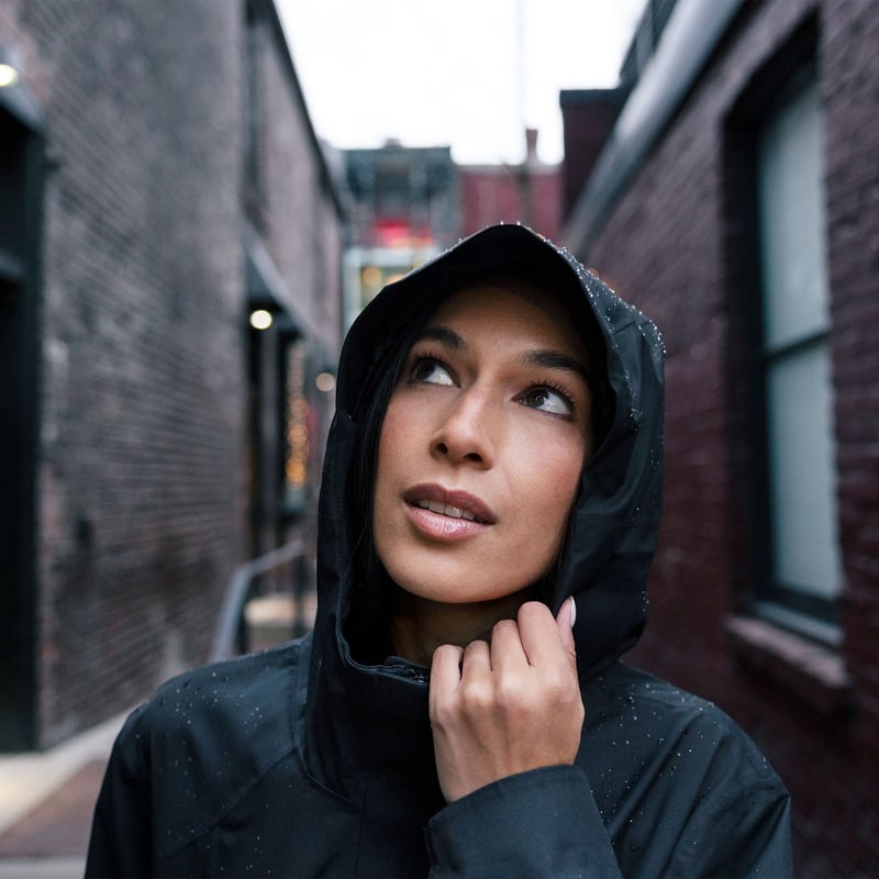 Women's Waterproof Rain Jackets | Black Raincoat | Jan & Jul