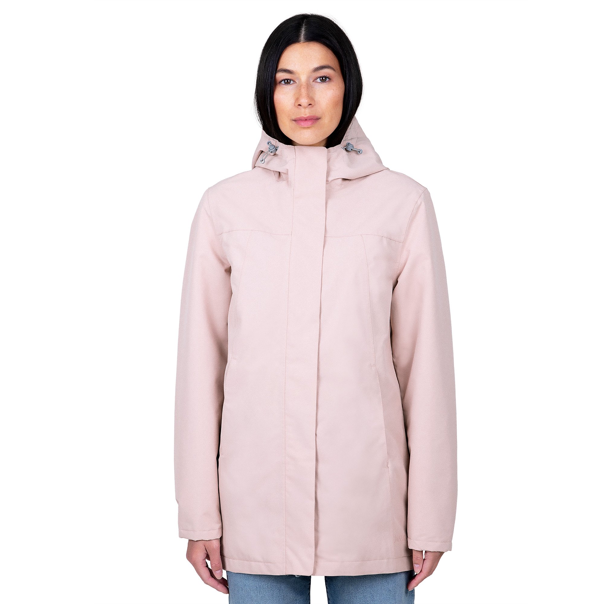 Women's Fleece Lined Rain Jacket Light Pink Jan Jul
