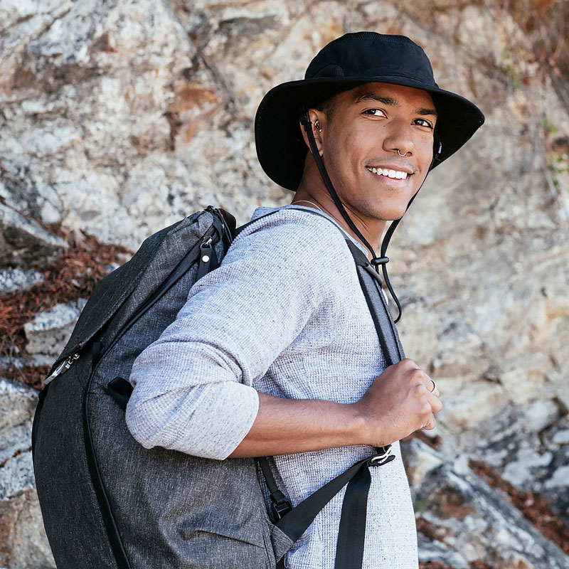 Adult Packable Hiking Hats, Black for Men & Women