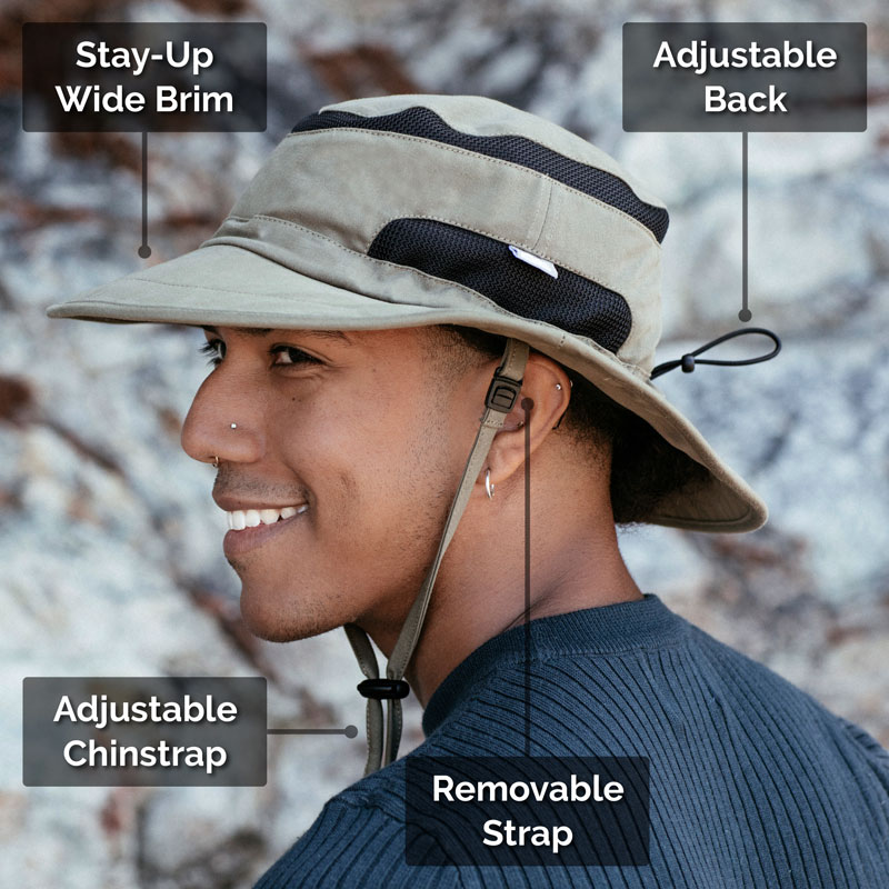 Adult Packable Hiking Hats, Dusty Blue for Men & Women