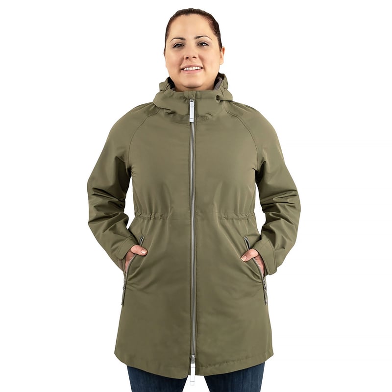 Womens Adjustable Rain Jackets | Army Green