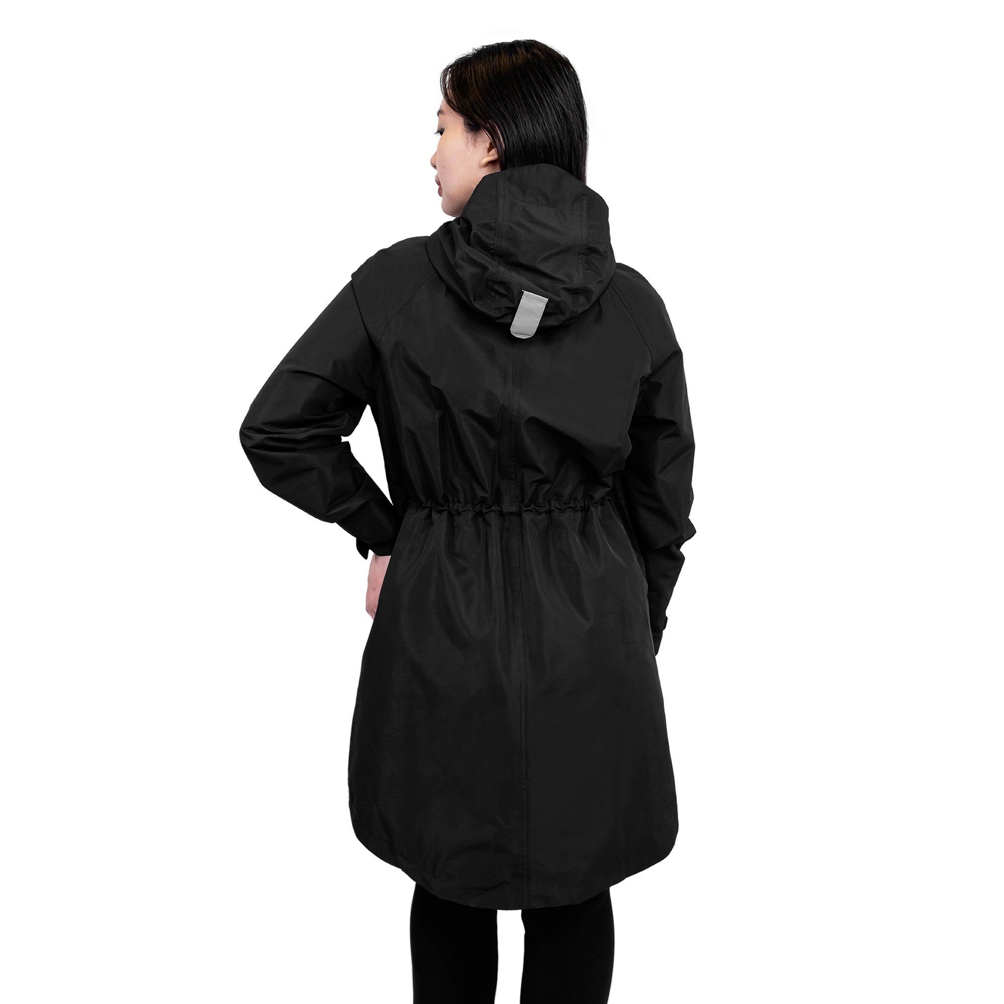 Long black raincoat discount