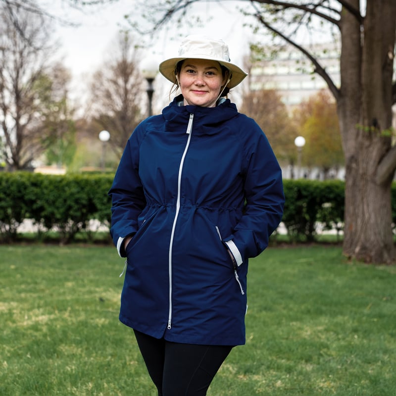 Womens Adjustable Rain Jackets | Navy