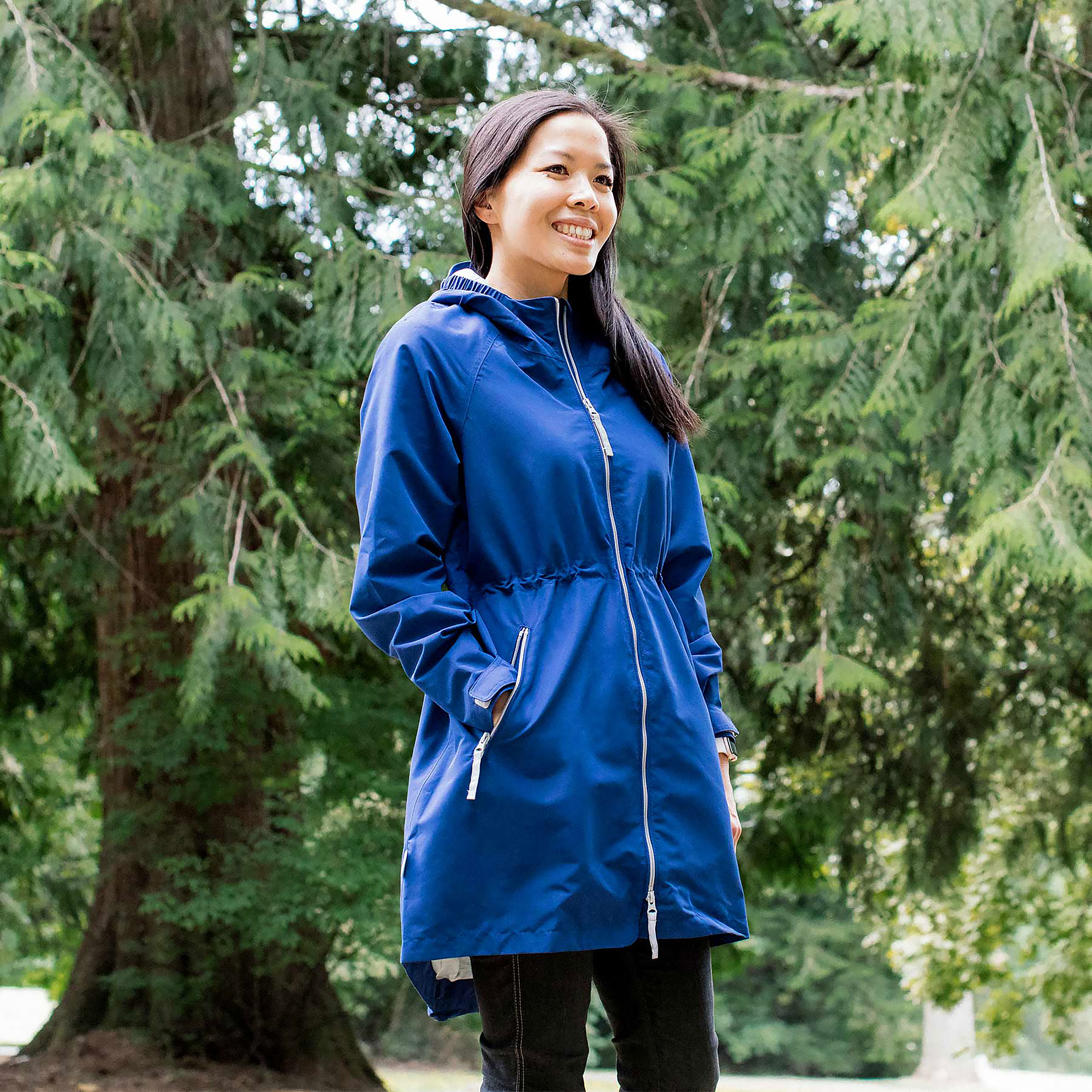Womens Adjustable Rain Jackets, Nebula Blue Raincoat