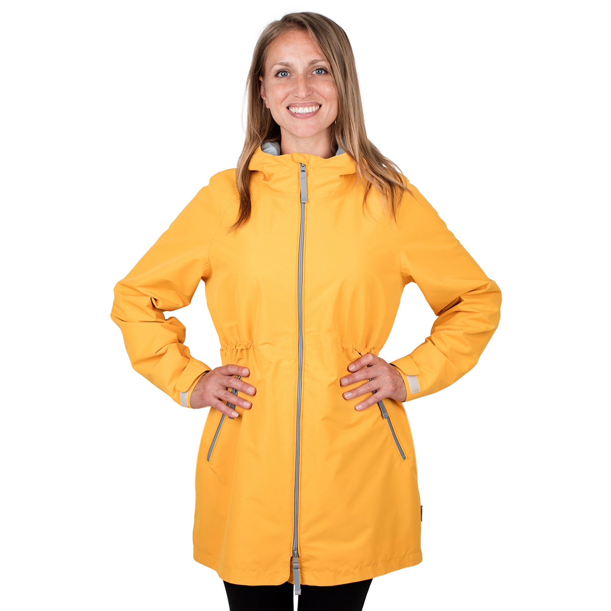 Womens Adjustable Rain Jackets, Yellow Raincoat