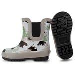Jan & Jul Kids Waterproof Rain Boots - Cotton Lined Puddle Jumpers With Non-Slip Soles (Bear Print)