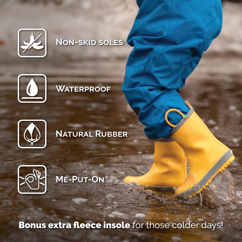 Kids Rubber Rain Boots | Space Dinos for Boys & Girls | Jan & Jul