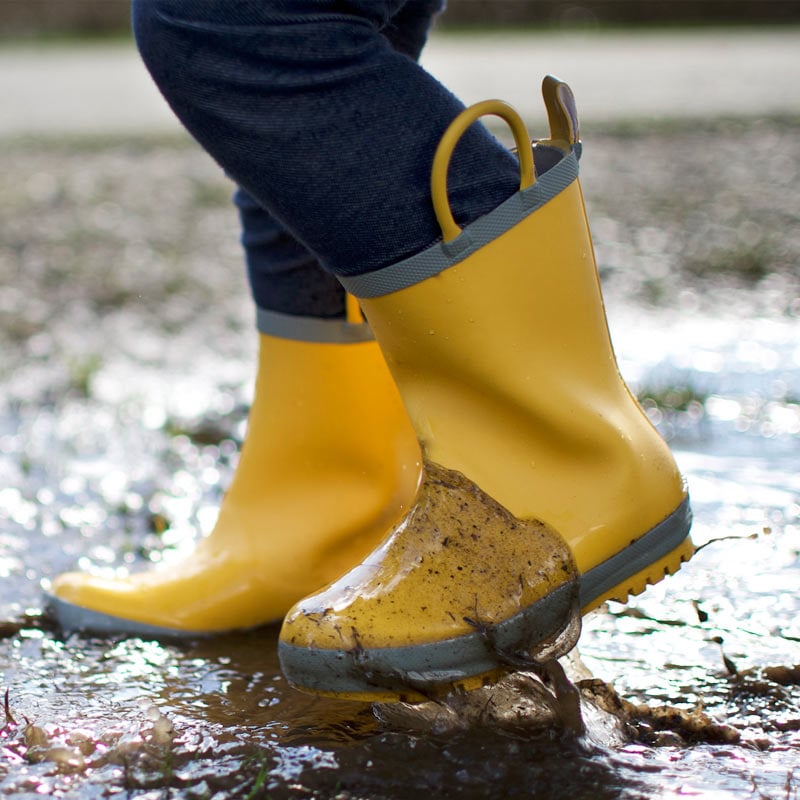 Kids Rubber Rain Boots | Yellow for Boys and Girls | Jan & Jul