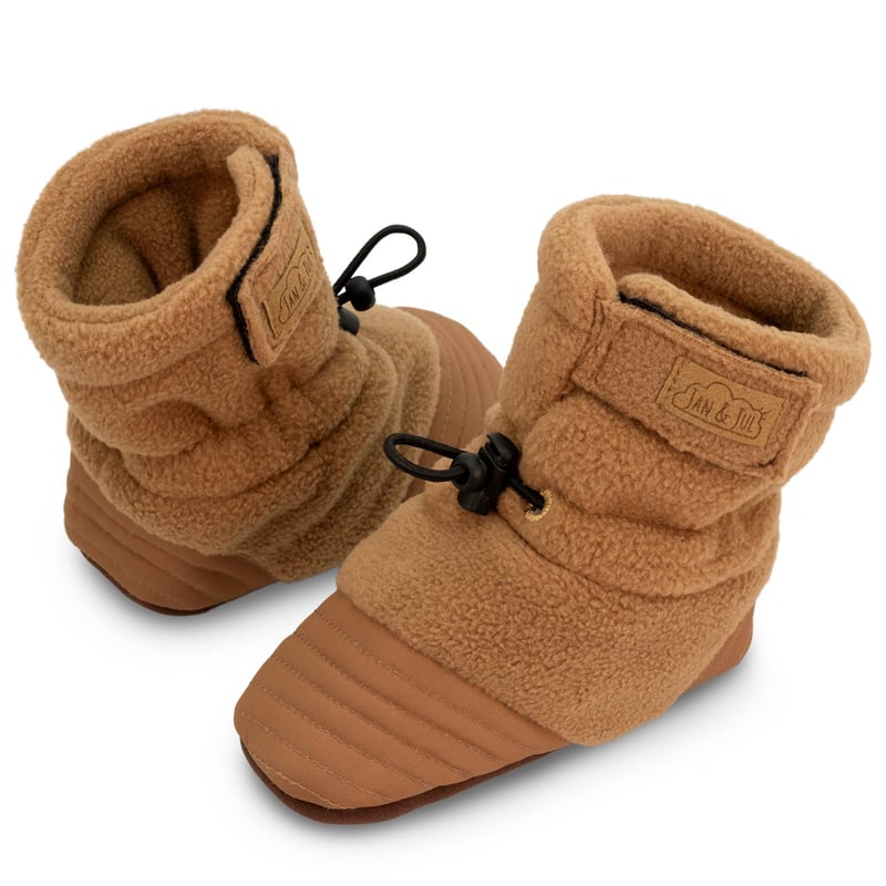 Baby Stay-Put Cozy Booties | Brown Bear