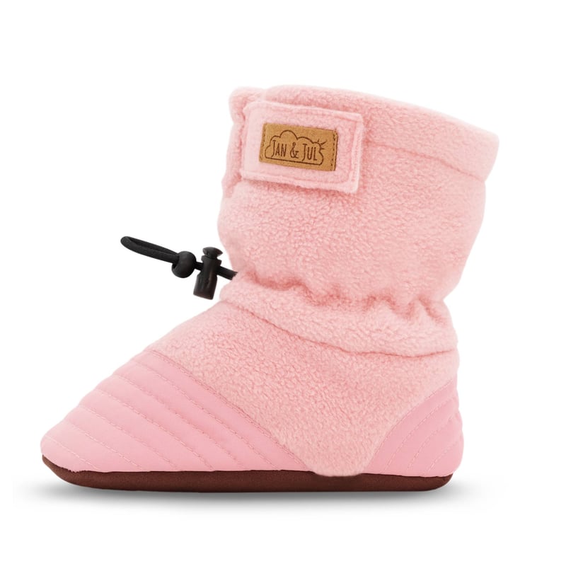 Baby Stay-Put Cozy Booties | Dusty Pink Crib Shoes | Jan & Jul