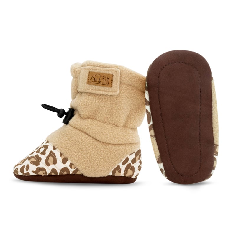 Baby Stay-Put Cozy Booties | Leopard