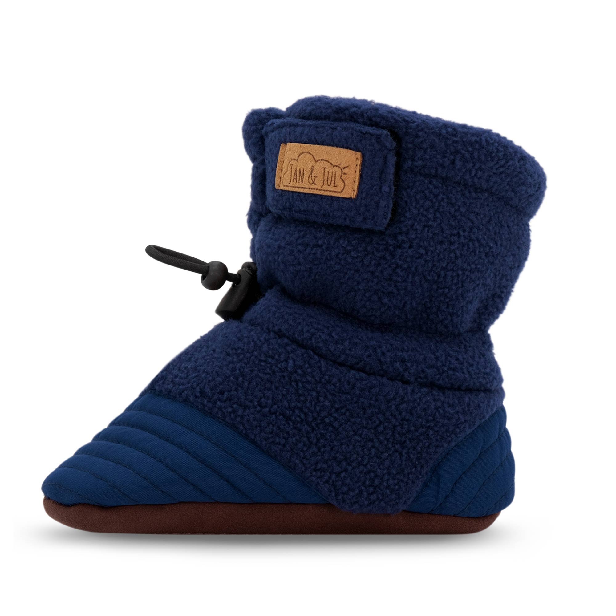 Baby Stay-Put Cozy Booties Navy Crib Shoes Jan Jul