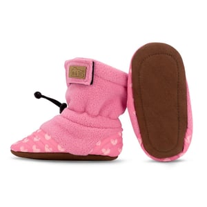 Baby Stay-Put Cozy Booties | Pink Hearts