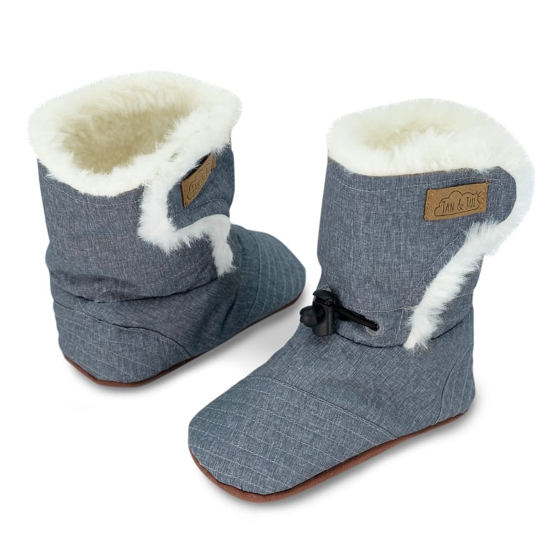 Jan & Jul Adjustable Stay-Put Cozy Fleece Booties - Heather Grey