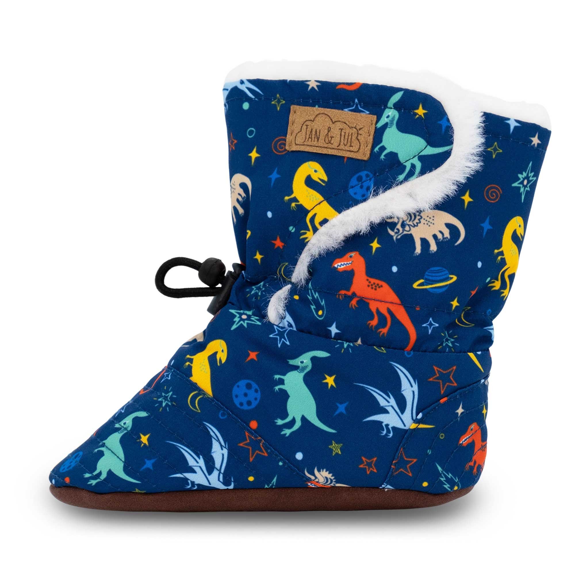 Jan & Jul Stay-Put Cozy Booties - Space Dinos Jan & Jul Stay-Put Cozy Booties - Space Dinos