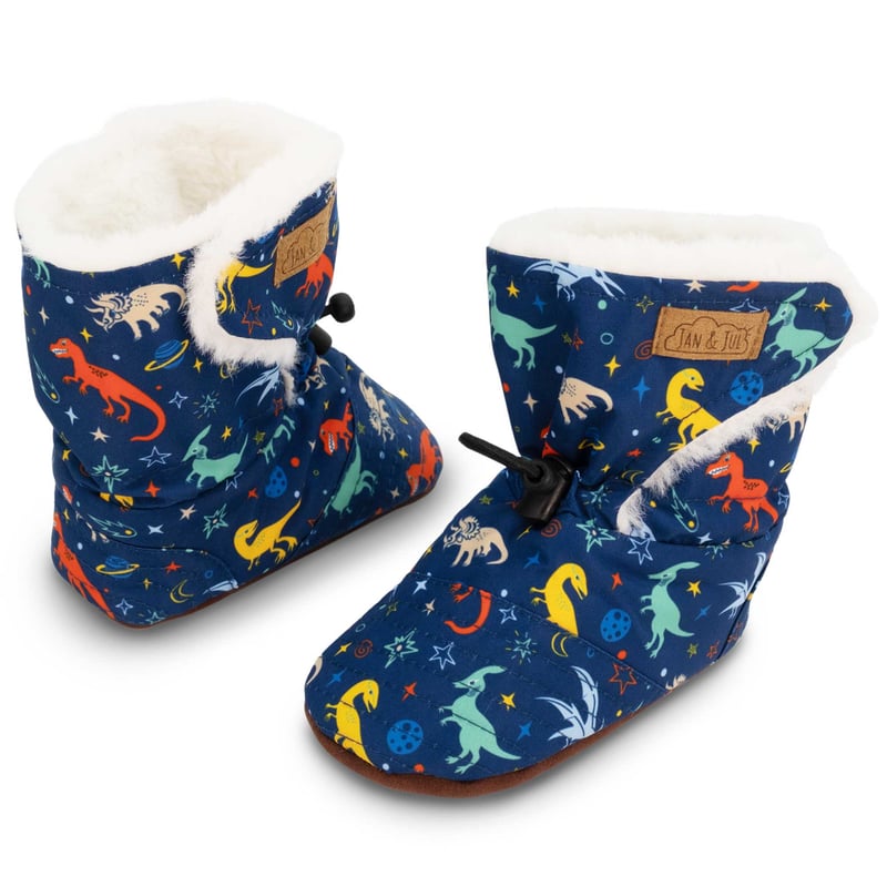 Baby Stay-Put Winter Booties | Space Dinos