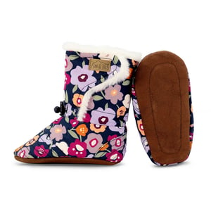 Baby Stay-Put Winter Booties | Winter Flowers