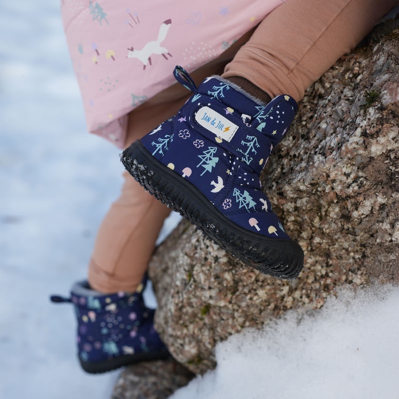 Kids Insulated Ankle Boots Navy Forest for Toddlers Jan Jul