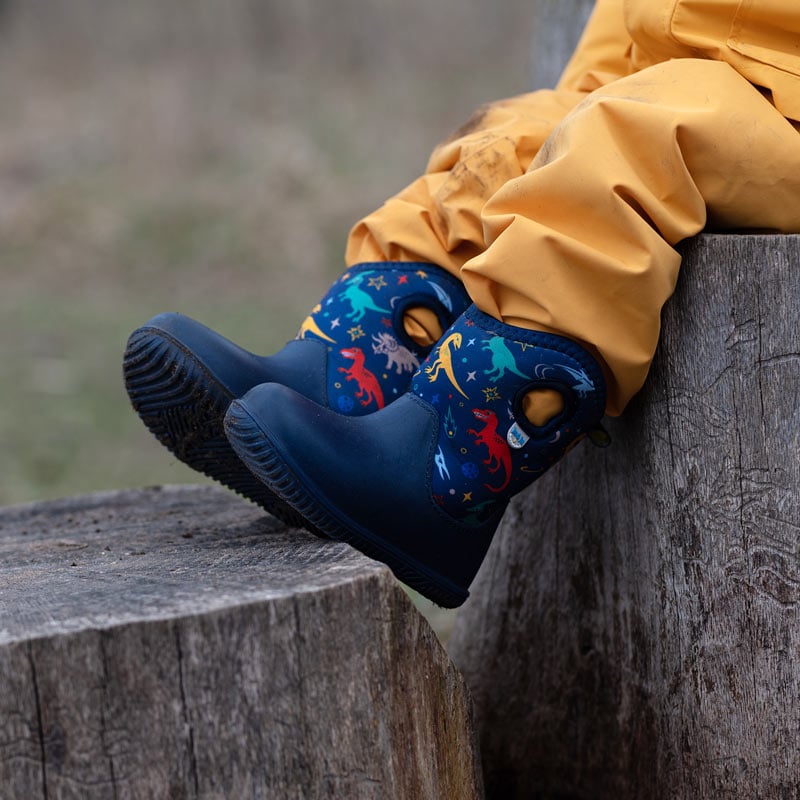 Kids Lite Waterproof Boots Space Dinos For Toddlers Jan Jul